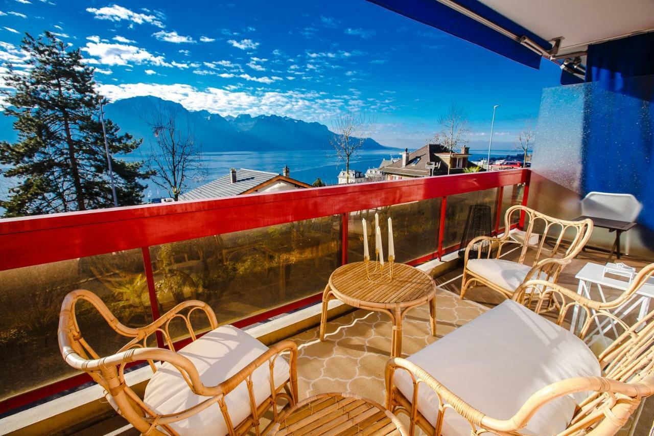 Terrace With Lake & Mountain View Монтрьо Екстериор снимка